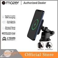 Mazer Infinite.Boost Mag.Drive 3 15W Aluminium Magnetic Wireless Car Mount w Car Charger - Black