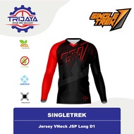 Singletrek Jersey VNeck JSP Long D1 Black/Red