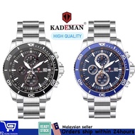 KADEMAN Cadman Men's Watch Stainless Steel Strap Multifunctional Three Eyes Sports Waterproof Quartz Watch 861
