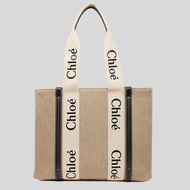 CHLOE Woody Medium Tote Bag White Blue CHC22AS383I2691J