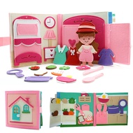 Toddlers Montessori Toys Busy Board Farm Animal Scene Storytelling Activity Toy Quiet Book Felt Acti