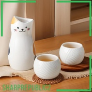 [Sharprepublic2] Ceramic Sake Set Cute Design Pottery Teacups Sake Glasses Sake Carafe for Tea Drink Sake