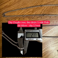 Dây Chuyền INOX Thái Lan Đeo Được 3 Đến 5 Mặt Phật- 65cm Dày 35mm