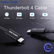 WAVLINK Thunderbolt 4 Cable 40Gbps Data Transfer 2.3/2.6/3.3 ft USB-C Video Cable Supports Single 8K/Dual 4K Display 100W Charging for MacBook Pro/Air iPad 2022 Dock External SSDs eGPU and More