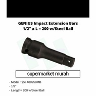 GENIUS Impact Extension Bars 1/2" x L=200mm w/Steel Ball