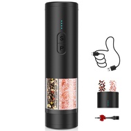 Salt and Pepper Mill Shaker with LED Light 2in1 Electric USB Rechargeable Grinder Set