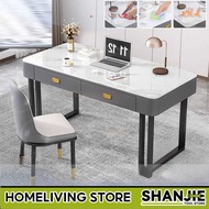 SHANJIE Table Office Modern Tempered Glass Computer Study Gaming Desk With Chair Dressing Table Set 