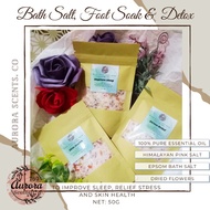Bath &amp; Foot Soak ( Epsom Salt and Himalayan Pink Salt and Essential Oils and Dried Flowers) 50g