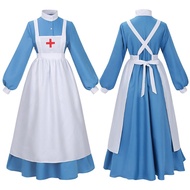 Halloween Women's Battle Nurse Costume Historical Civil War Uniform Dress COS Role Play