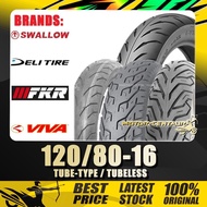 TAYAR 120/80-16 VIVA/FKR/DURO/SWALLOW/DELI TUBELESS/TUBE-TYPE TYRE [TY12X16]