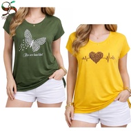 Ba4 Plus Size Plain Love Blouse W Sleeves Blouse Tops Basic Daily|Fits S To 2Xl|Ladies Women Trendy