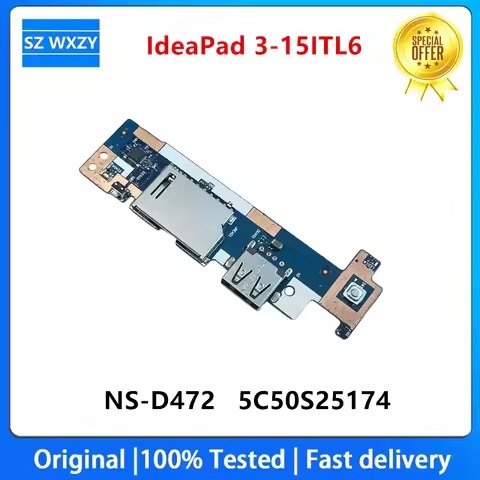 Original Laptop Parts For Lenovo IdeaPad 3-15ITL6 82H8 USB Power Button Audio Board NS-D472 5C50S251