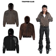 [Free keychain] Custom Crab Leg Zip Hoodie with Pointed Charm Cotton 420gsm "TM" TRAPPER CLUB