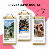 1st Anniversary - Wooden Frame Quotes Gift Aesthetic Gift Free Custom Photo