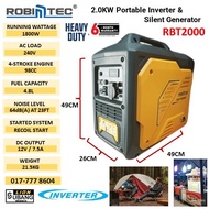 ROBINTEC RBT2000 SILENT & INVERTER GENERATOR / 2KW / 6 MONTH WARRANTY