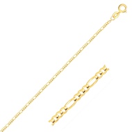 Nathalias NY กำไลข้อเท้าทองคำแท้ฟิกาโร 14k ขนาด 1.3 มม.14k Yellow Gold Figaro Anklet 1.3mm