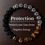 Symbol Protecting 8mm Beads Stone Bracelets Handmade Bangle Unisex Jewelry