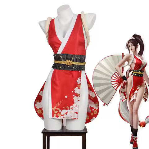 Mai Shiranui Cosplay Costume Game Mortal Kombat Women Disguise Clothes Roleplay Outfits Fantasy Hall
