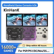 KINHANK Open Source K36 Retro Handheld Video Game Console 16000 Games Emulator for PS1/PSP/DC/N64/SS