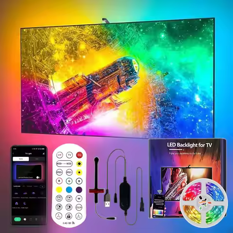 Smart Tv Led Backlight With Camera 5V Usb Rgbic Led Tv Screen Synchronized Ambilight 3.8M 5M App Rem