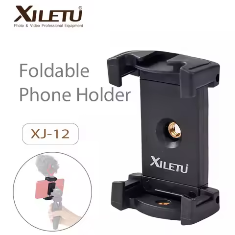 XILETU XJ-12 Mobile Tripod Mount Clipperwith Cold Shoe Mount for Boya Rode VideoMicro Microphone 1/4