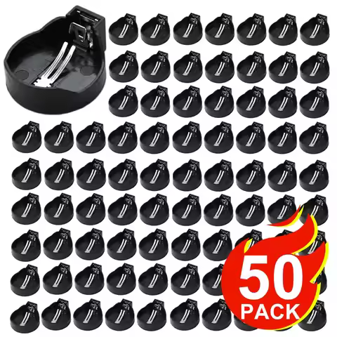 50/30/10pcs CR2032 CR2025 CR2016 Battery Holder Coin Cell Holder Box Case Socket with 2 Pins 3V Blac