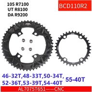 Stone 110bcd Double Chainring for Shimano 105 R7100 UT R8100 DA R9200 Road Bike Round 55-40T 52-36T 
