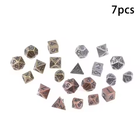 Impress Friends with 7Pcs High-Quality Mini Metal Dice Set for Tabletop Game Nights