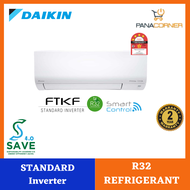 Daikin (New Model) R32 1.0HP Standard Inverter Wall Mounted  Air Conditioner FTKF Series FTKF25C / RKF25C-3WMY-LF (SMART CONTROL)