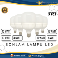 Bohlam Lampu LED All Type Varian Watt Cahaya Putih Terang Hemat Energi Promo Isi 5Pcs - GARANSI RESM