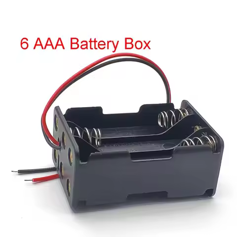6 Slot AAA Battery Case Battery Box AAA Battery Holder with Leads with 6 AAA Back To Back Battery Bo