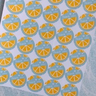 柳橙 謝謝 thank you 圓形貼紙 (製作時間約一周)