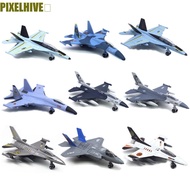 PIXELHIVE​ Fighter Aircraft Toy, Diecast with Light Sound Aviao Plane Model, Tabletop Decor F16 F22 
