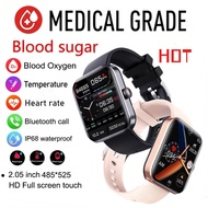 2024 New Smart Watch Blood Glucose Sugar 1.9 Inch 50+ Sport Smartwatch Men Women 24 Hours Heart Rate Fitness Tracker