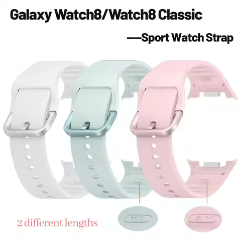 S/M M/L Lengths Original silicone For Samsung Galaxy Watch 8 Strap 44mm 40mm Sport Bracelet Correa G