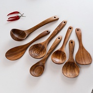 Teak Acacia Kitchen Spatula Spoon Soup Spoon Spatula Long Handle Rice Spoon Tableware Set