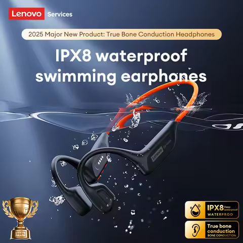 Choice Lenovo Bone Conduction Headphone IPX8 Waterproof Swimming Bluetooth 6.0 Earphone Cycling Fitn