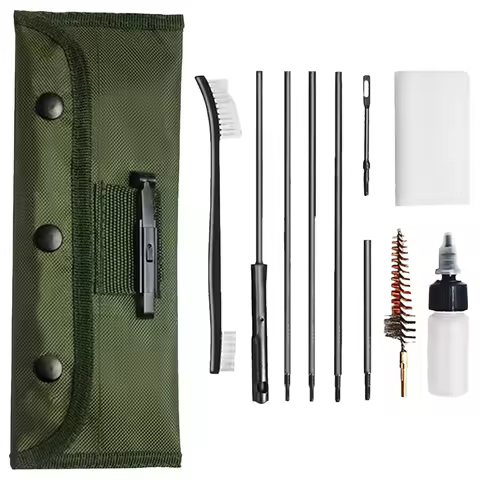 12pcs/Set Pistol Handguns Rod Cleaner Brush Tools with Pouch Rifle Brushes Set Gun Cleaner Set for .