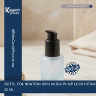 BD LOTION FOUNDATION BOTTLE FROSTED YOUNGbiru 20ML BD/ 20 DOFF YOUNGbiru BLACK PUMP LOCKML (BD YOUNG