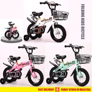 ready stock,High Quality 12" 14" 16" 18" Inch Kids Bicycle Bike Basikal lipat Kids kanak kanak folding bicycle new item