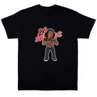 Rapper 21 Savage kreativiti Cute Style Graphic Shirt 100% Cotton Men's Retro 2026 Y2k Hip hop unisex