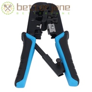 BETTER-JANE Modular Crimping Tool, All-in-One Built-in Wire Cutter and Stripper RJ45 Crimp Tool, 6 i