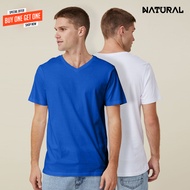 BUY 1 TAKE 1 NATURAL (TSV) PLAIN V-NECK T-SHIRT FOR MEN - Mens vneck t-shirts / mens shirt / v neck 