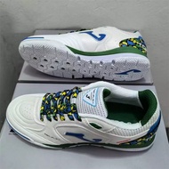 Five-a-side soccer shoes IC 39-45 men's new arrivals,white-green indoor leather training boots F31S