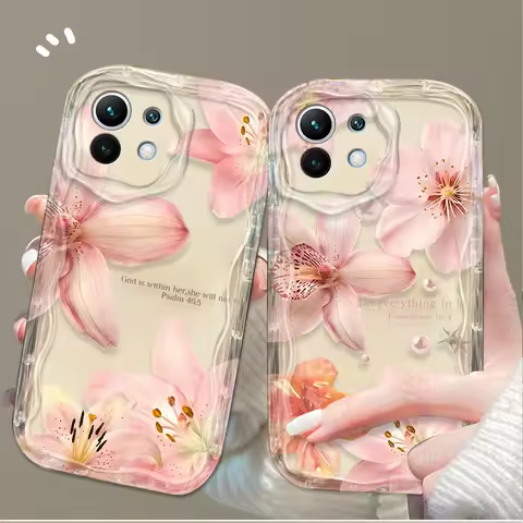 Pink Cherry Blossom Print Phone Case for Xiaomi 14T 13T 12T Pro Mi 15 14 Ultra 13 12 11 Lite 5G NE 1