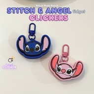 STITCH & ANGEL FIDGET CLICKER STRESS RELIEF TOY KEYCHAIN CLICKY SOUND