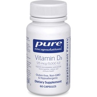 Pure Encapsulations Vitamin D3 125 mcg (5,000 IU) - 60 Capsules Supplement to Support Bone, Joint, B