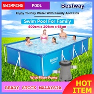 BESTWAY 4.0 Meter Family Splash Frame Pool Set Adult Kids Large Outdoor Swimming Water Pool Kolam Ma