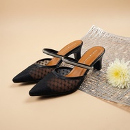 Sepatu Dinara Prada Sandal Pesta Wanita  Mules  Heels 5 Cm
