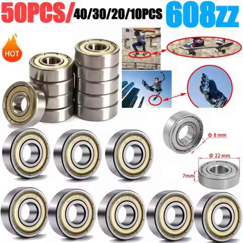 50-10pcs 608ZZ Deep Groove Ball Bearing 8*22*7 8x22x7 MM Double Shielded Miniature High-carbon Steel
